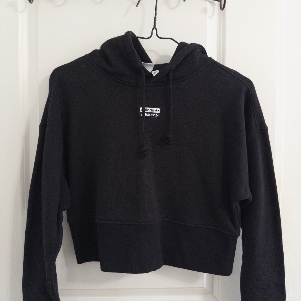 Adidas Originals Cropped Hoodie — black, xs, 100% cotton